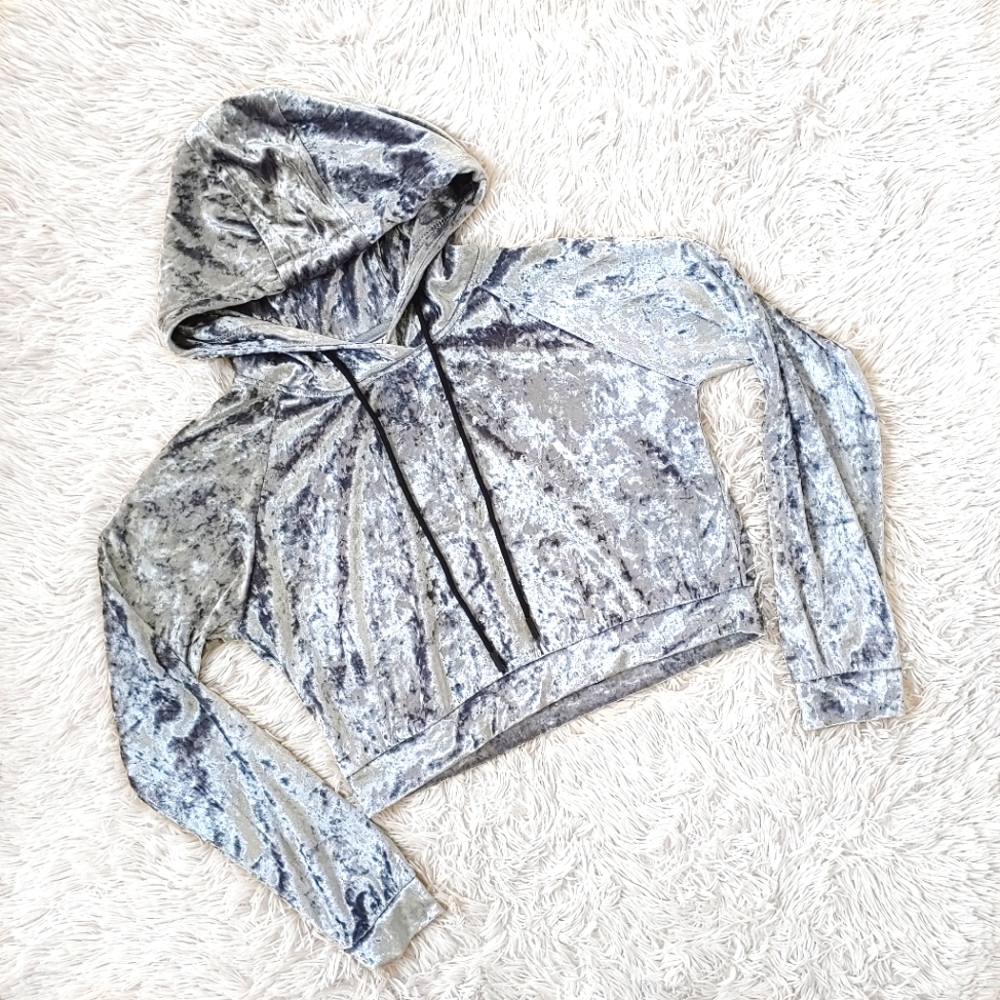 ❄️Emma&Sam S, Velvet Crop Hoodie